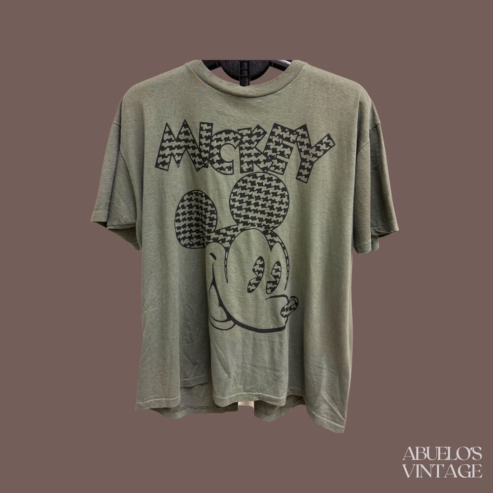 Disney Mickey Mouse Tee | Green Graphic | Size XL | Vintage